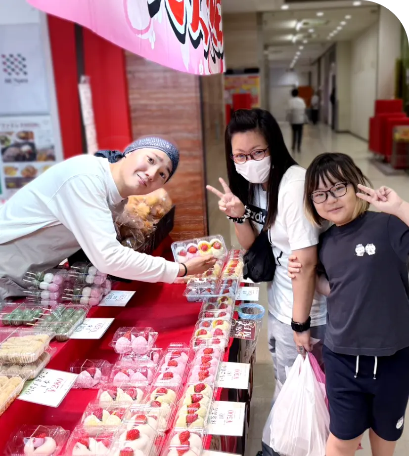 販売する女性